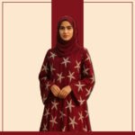 Crimson Red Starfish Print Abaya – Zeenaya Summer Modest Dress