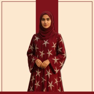 Crimson Red Starfish Print Abaya – Zeenaya Summer Modest Dress