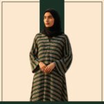 Emerald green Greek key abaya by Zeenaya