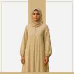 Zeenaya ivory mini star-print abaya for women
