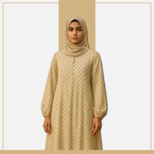 Zeenaya ivory mini star-print abaya for women