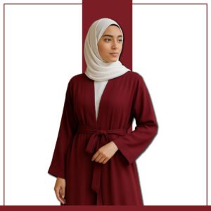 Elegant Maroon Crepe Abaya for Modest Fashion