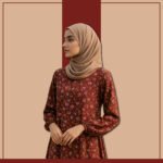 Rust Brown Floral Abaya – Lightweight Modest Dress by Zeenaya