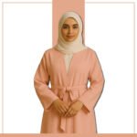 Modest Fashion Soft Pink Abaya with Hijab Styling