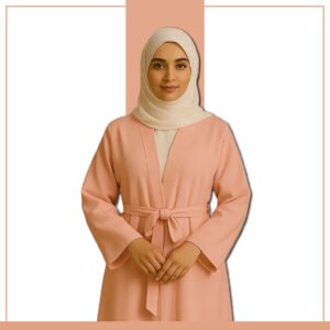 Modest Fashion Soft Pink Abaya with Hijab Styling