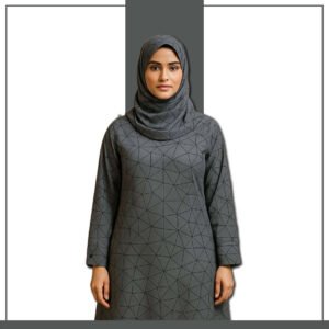 Stylish Geometric-Patterned Abaya for Muslim Women