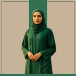 Emerald Green Embroidered Abaya by Zeenaya