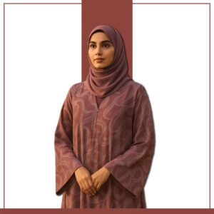 Zeenaya Artistic Abstract Print Abaya for Muslim Women