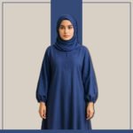 Midnight navy rhinestone abaya by Zeenaya