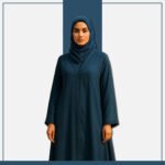 Midnight navy sequin-embellished abaya with tassel trim – Zeenaya