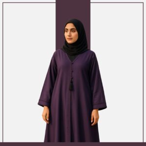Zeenaya Royal Purple Sequin Embellished Modest Abaya