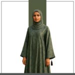 Tassel-Detail Open Abaya with Geometric Print – Zeenaya