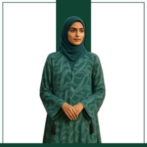 Abstract Printed Abaya Styled with Hijab – Zeenaya