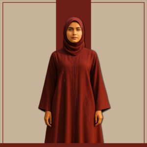 Zeenaya Wine Red Abaya for Formal Modest Fashion