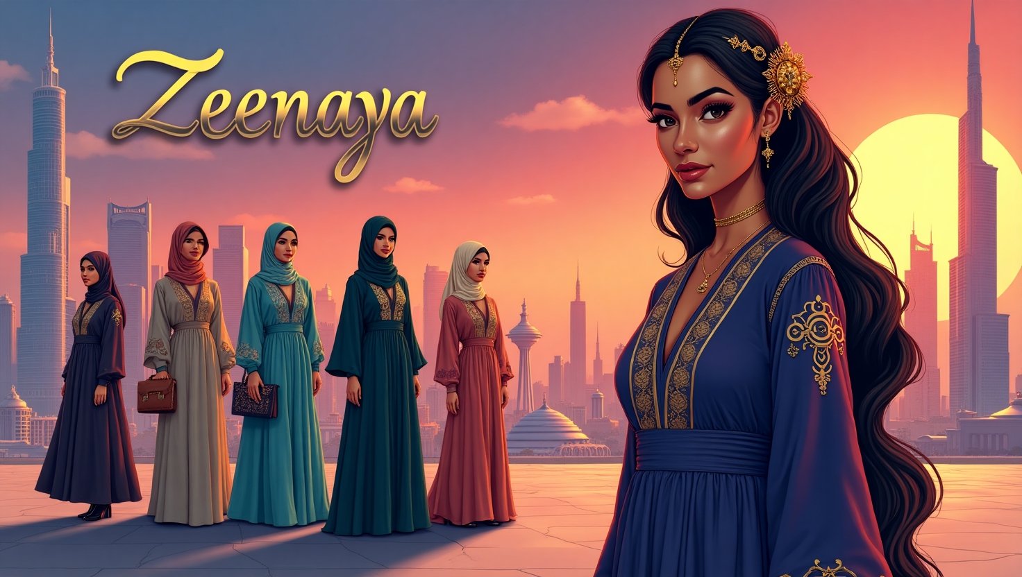 Stylish woman wearing a 2025 trending abaya from Zeenaya, featuring modern cuts, elegant design, and modest fashion styling tips.